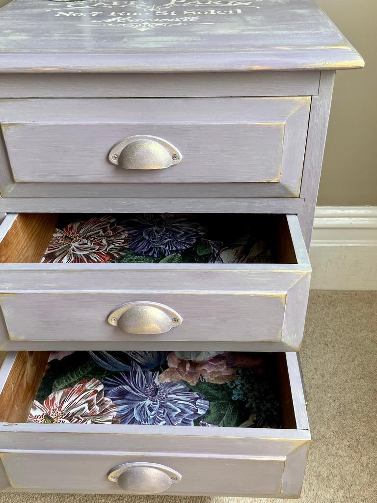 Solid wood bedside table / drawers 