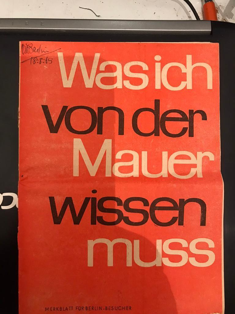 1965 Berlin Wall Leaflet And Photograph