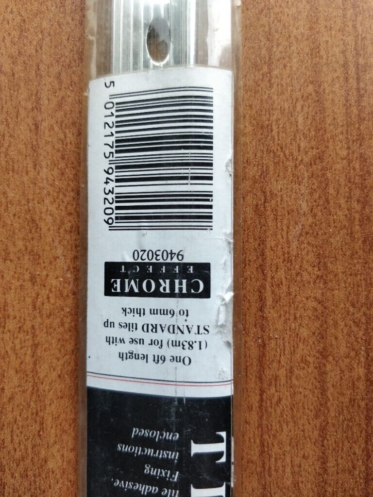 Bargain - Chrome Tile Edge Trim 1.83 meter long 
