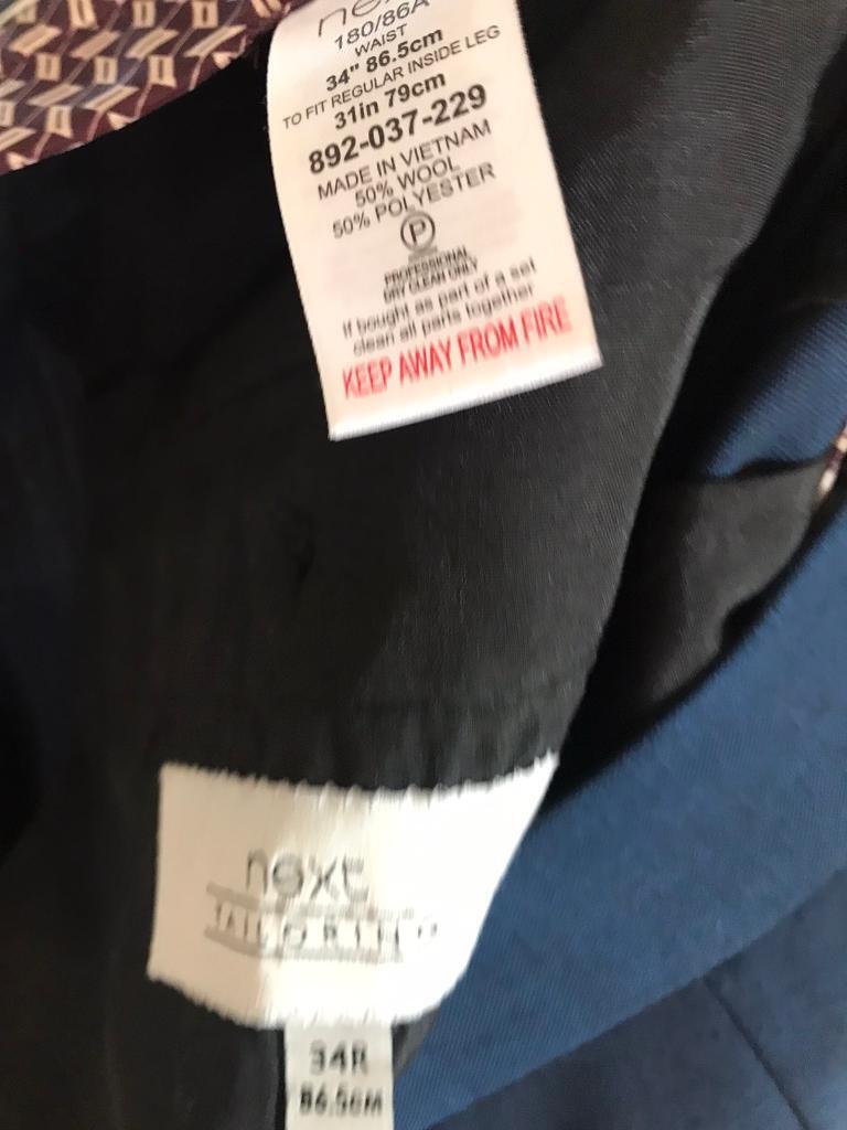 Next man’s jacket and trousers 