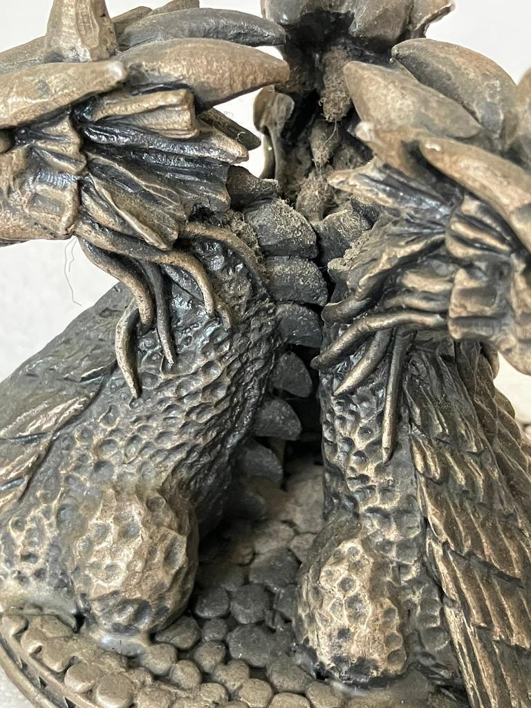 Myth and Magic Tudor Mint Pewter Sculpture DRAGONS HEADS 3821 Collectable