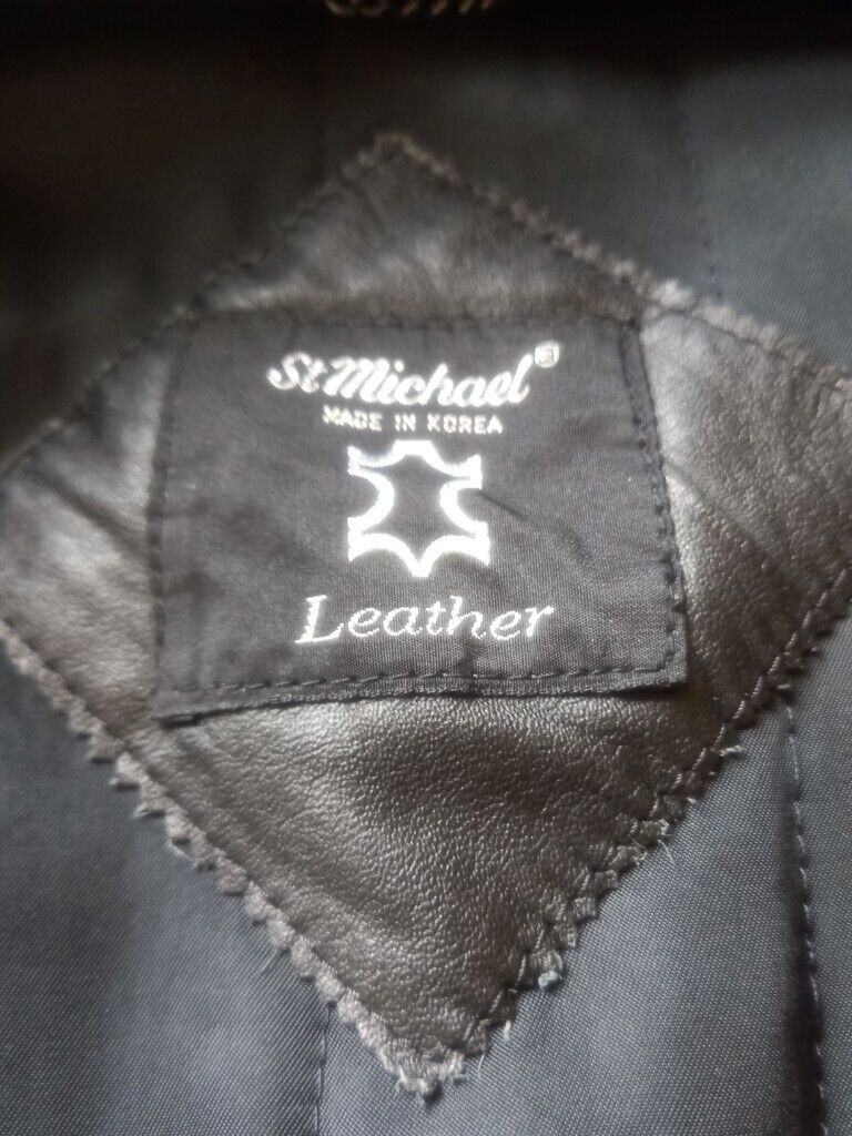 marks and spencer leather jacket size medium