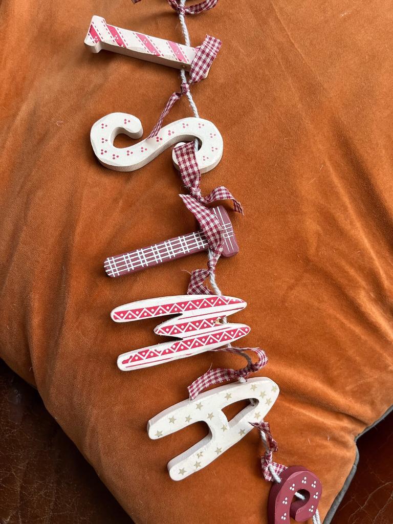 Gisela graham reindeer & wooden Christmas Garland Xmas decorations 