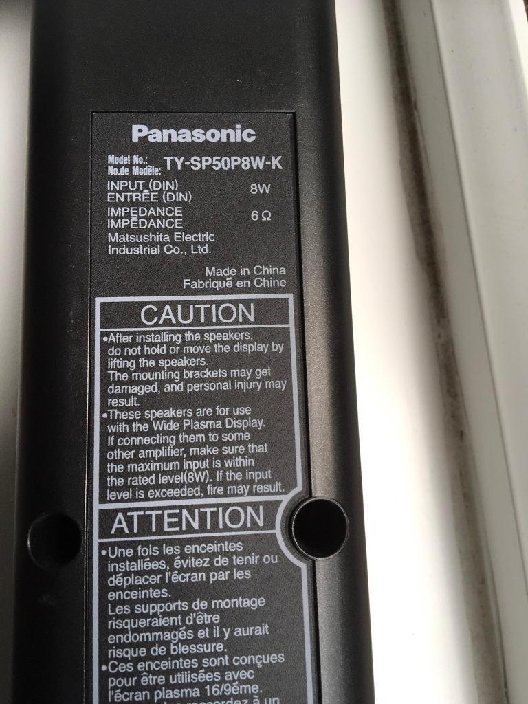 Pair of Panasonic TY-SP50P8W-K Speakers 