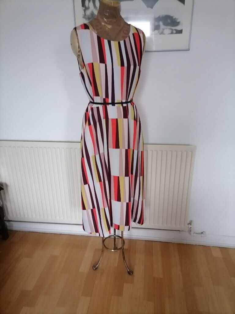Designer JASPER CONRAN  Retro Midi Dress. Ex Cond. Size : UK 12. EU 40. 