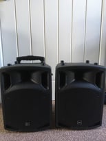 Portable PA Speakers set with UHF Mics, Bluetooth & DVD