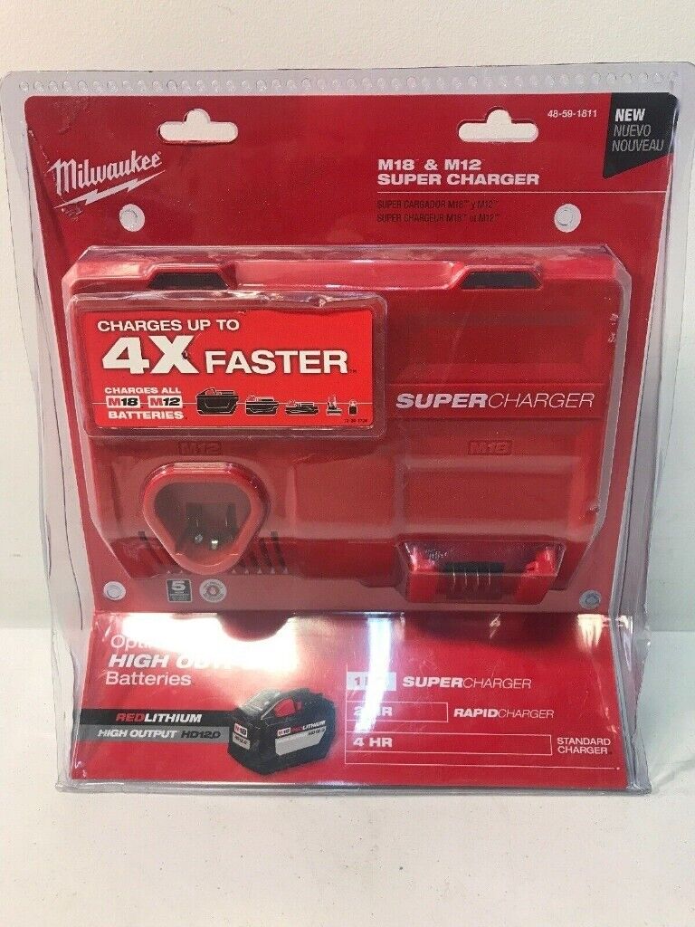 image for Milwaukee 48-59-1811 New Super Fast Rapid M18 & M12v Combi Charger 110