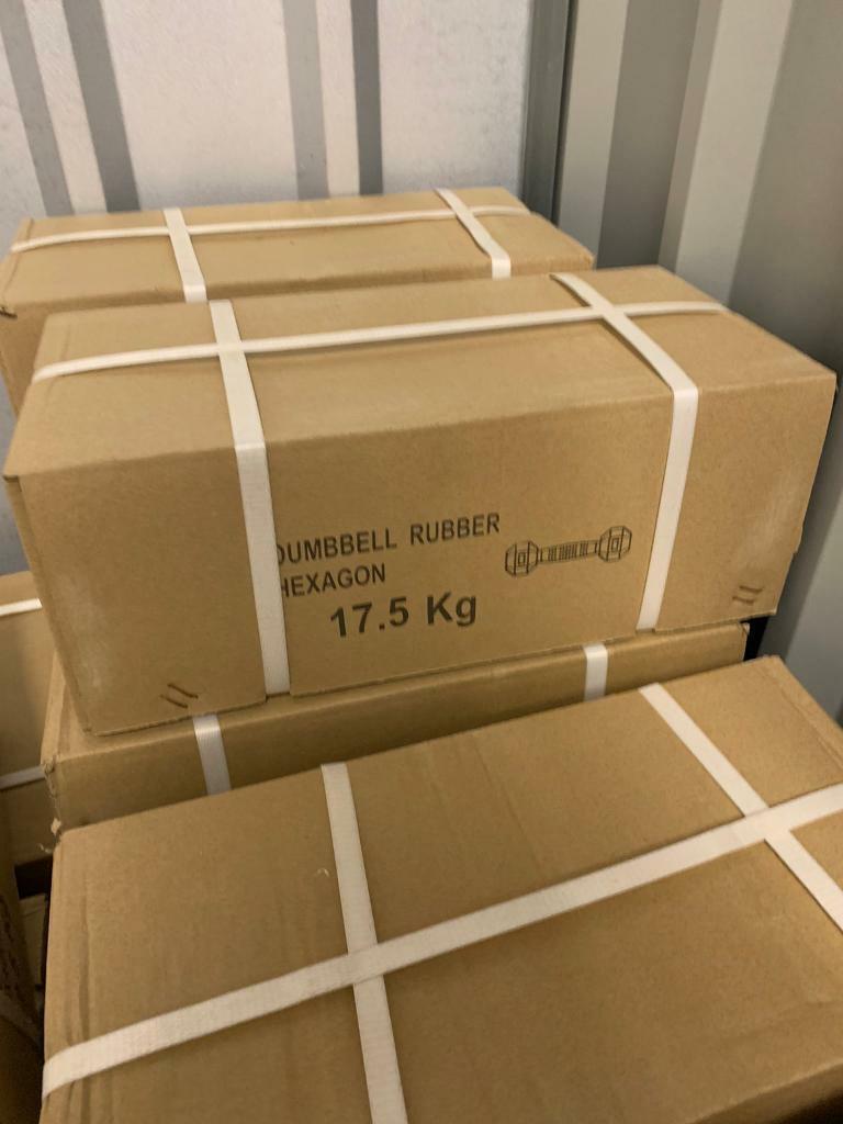 Rubber hex dumbbells 2.5kg-40kg