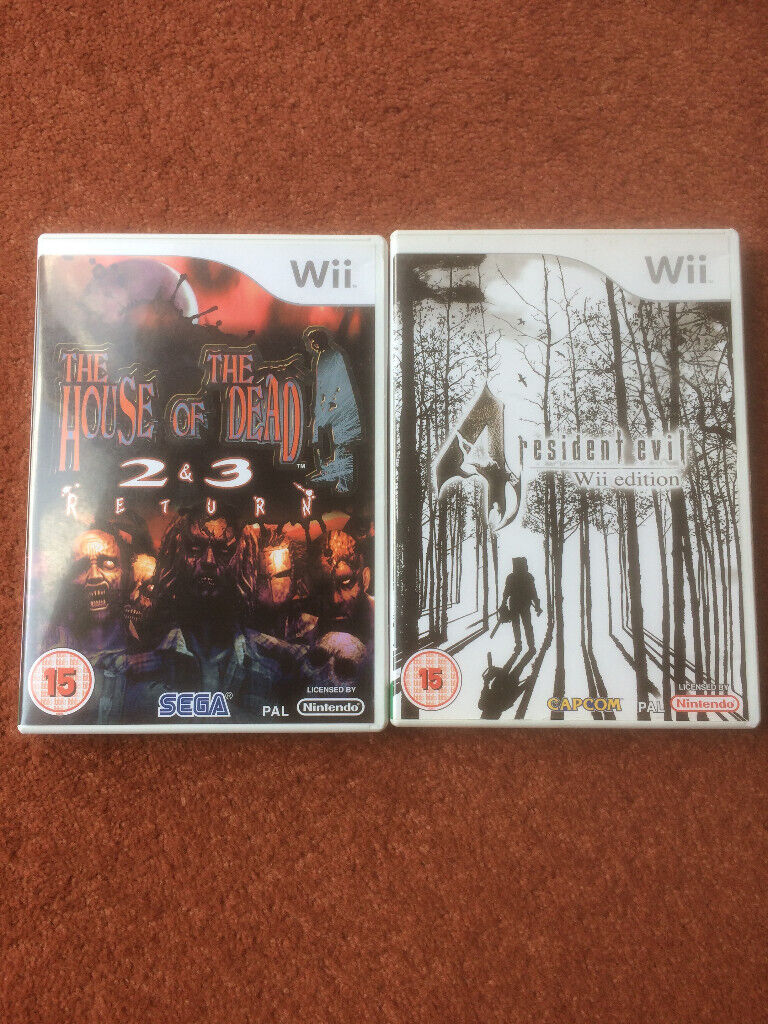 image for 2 x NINTENDO Wii GAMES-RESIDENT EVIL 4 & THE HOUSE OF THE DEAD 2 & 3 RETURN