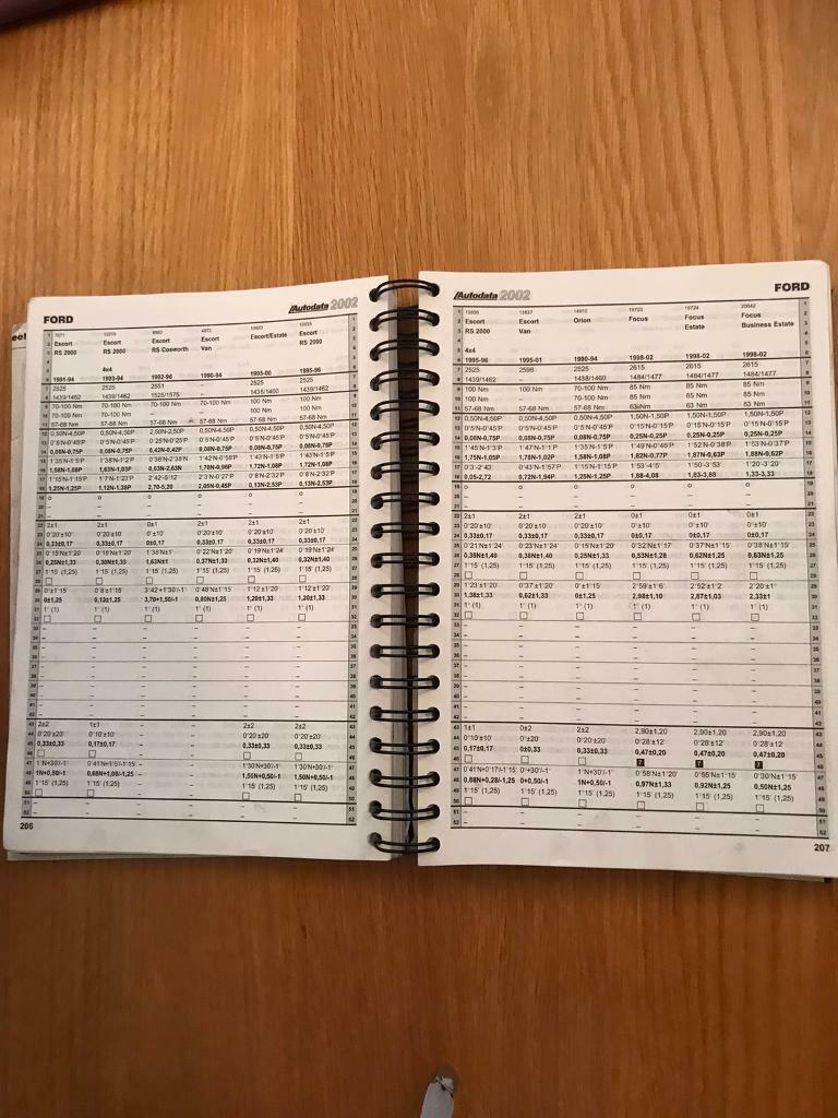 Autodata Wheel Alignment Data Manual 2002