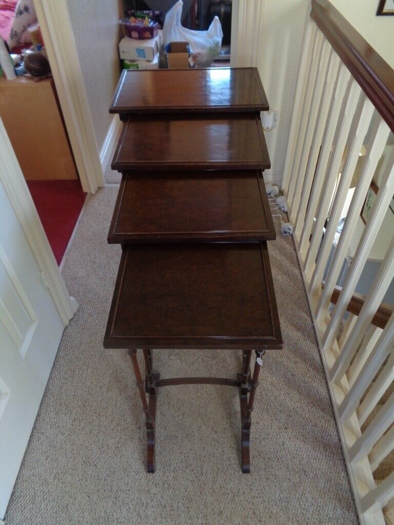 image for WALNUT/BURR NEST OF 4 TABLES £100 MAIDSTONE