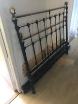 Stunning genuine solid cast iron and brass king size bed frame