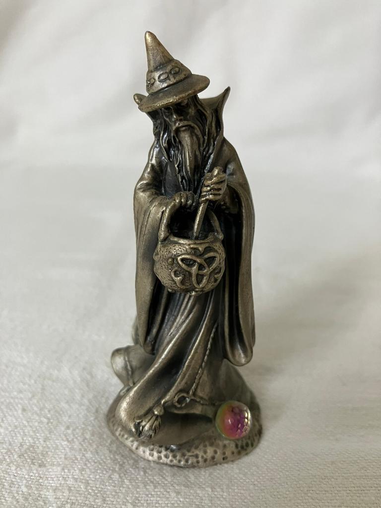 image for Tudor Mint Myth and Magic Pewter Sculpture THE POTION MAKER Collectable Wizard Figurine 