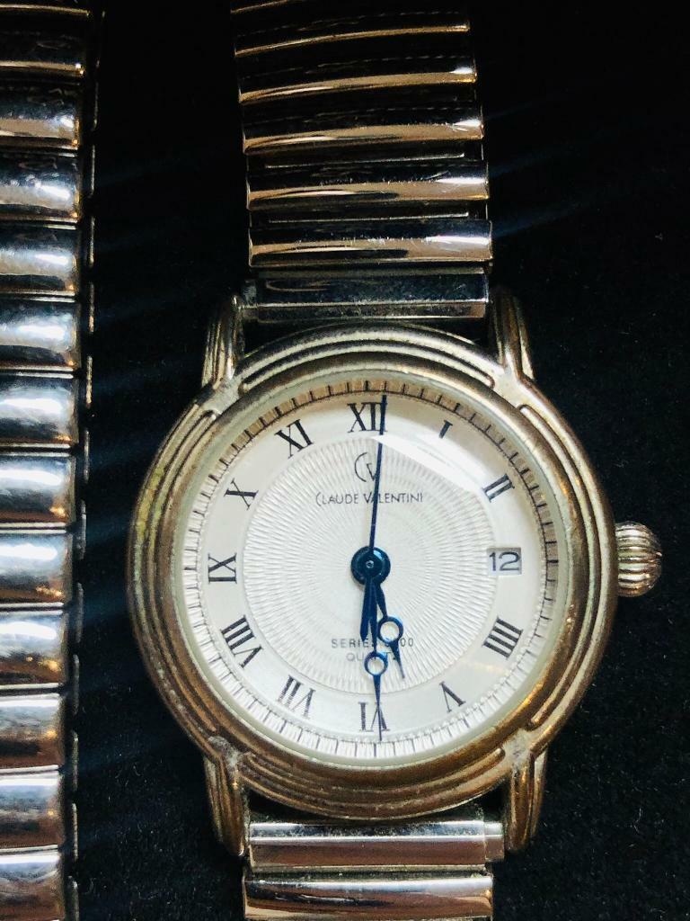 BNIB Claude Valentini Silver Quartz Series 3000 Bracelet Watch in Original Gift Box