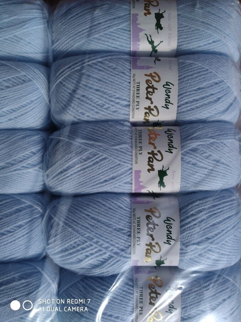 WENDY PETER PAN 3PLY KNITTING WOOL YARN 5X50 GRAM BALLS 5 VARIOUS COLOURS NEW