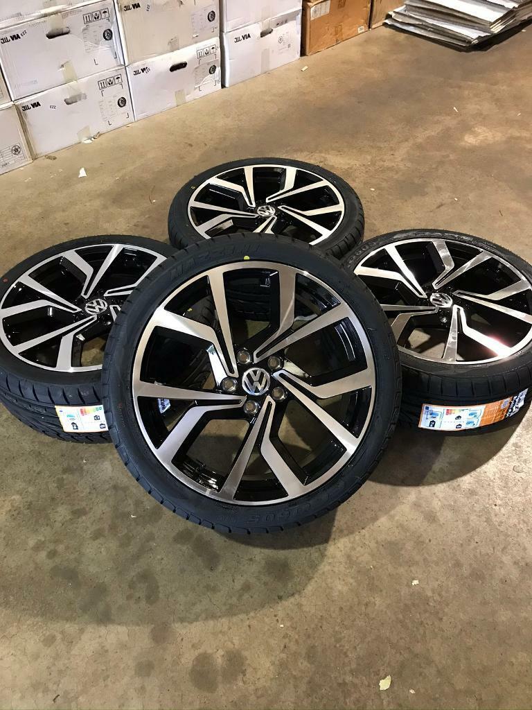 Brand new set of 18” alloy wheels and tyres Vw Golf Caddy 5x112