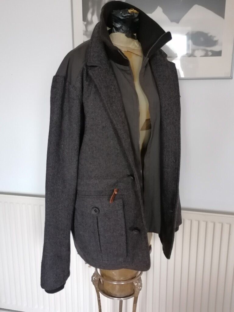  USA Luxury Brand THIRD & ARMY Unique Reconstructed Contrast Textile  Jacket. Mens. Size : L