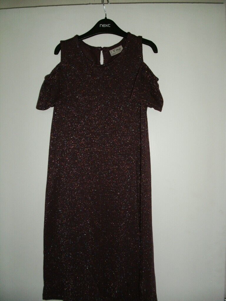 image for Next  Lurex Dress age 10yrs cold shoulder style   Like-new