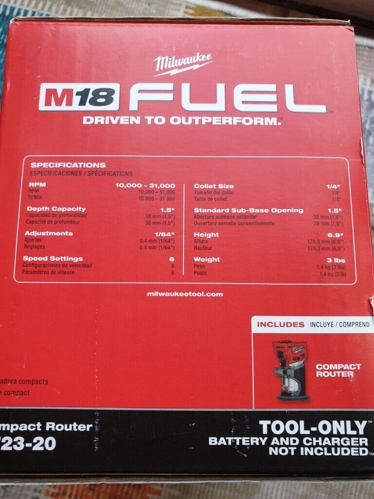 Milwaukee 2723-20 FUEL 18-Volt Li-Ion Brushless Cordless Compact Route