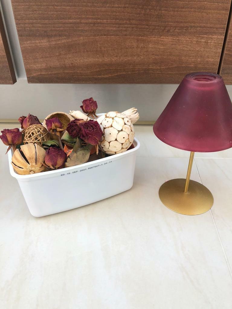 image for Pot pourri and glass and metal Tealight Holder.   Collect Chichester