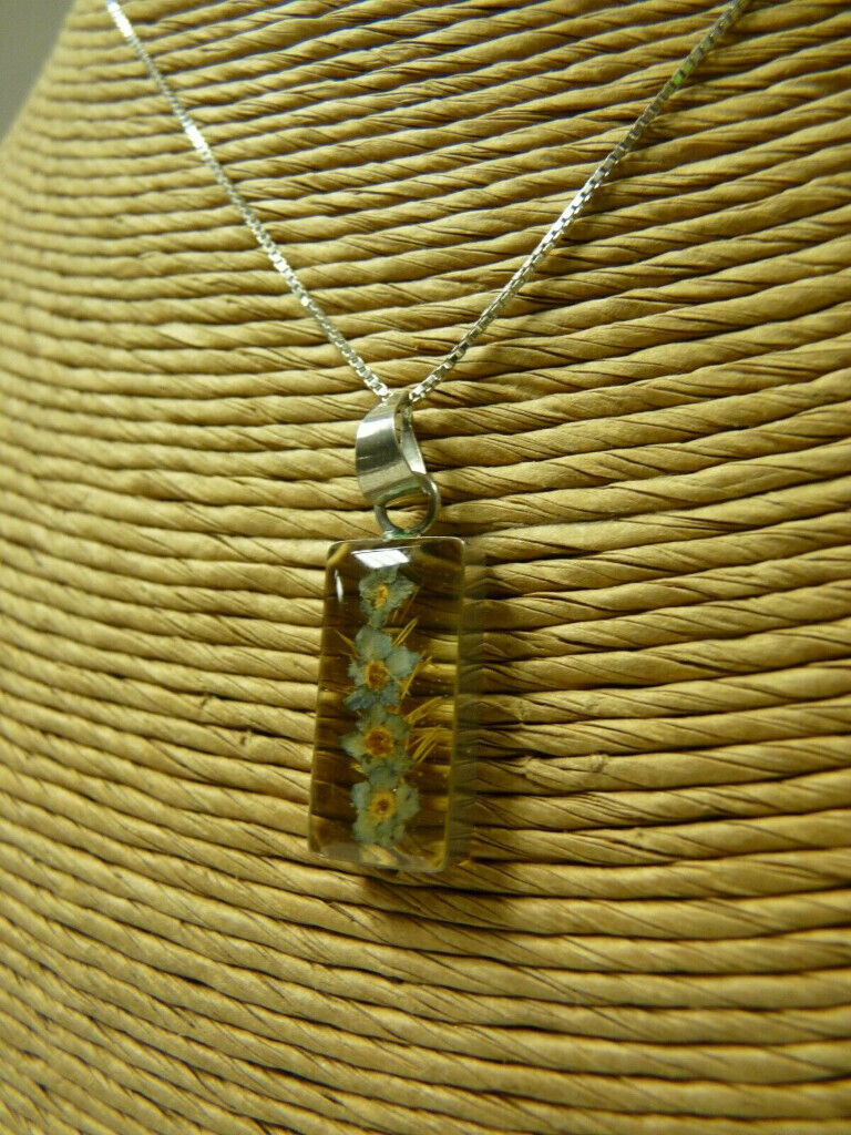 image for AE-16inch Sterling Silver 925 Chain Necklace with pretty Flower Pendant Charm 