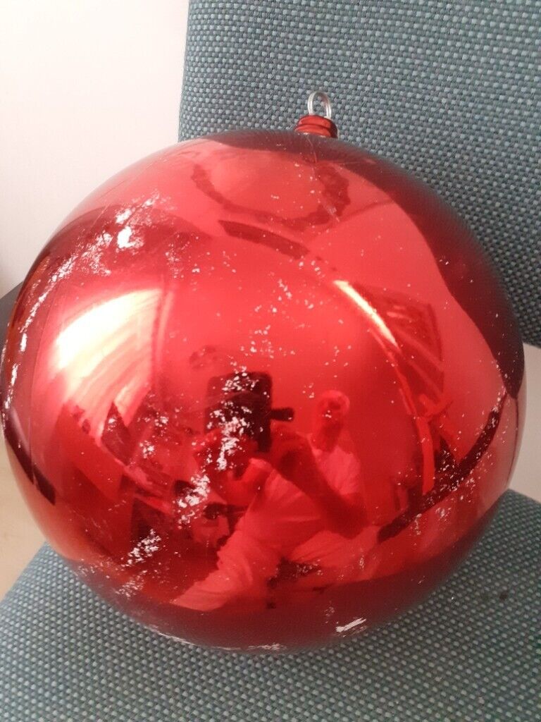 Large red PARTY ball and light up tree