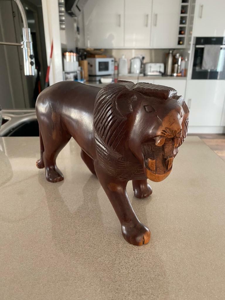 image for Rosewood solid handcrafted lion
