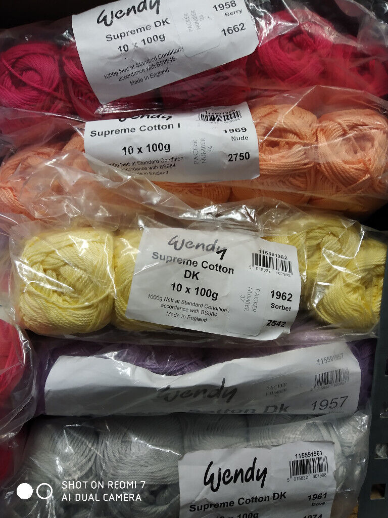 image for 5x100 gram balls of Wendy Supreme Luxury Double Knitting Cotton is 100% Mercerised Cotton 