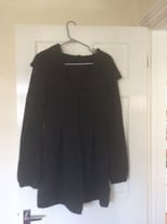  Ladies part mohair & wool long black cardigan Per Una Marks & Spencer Size M