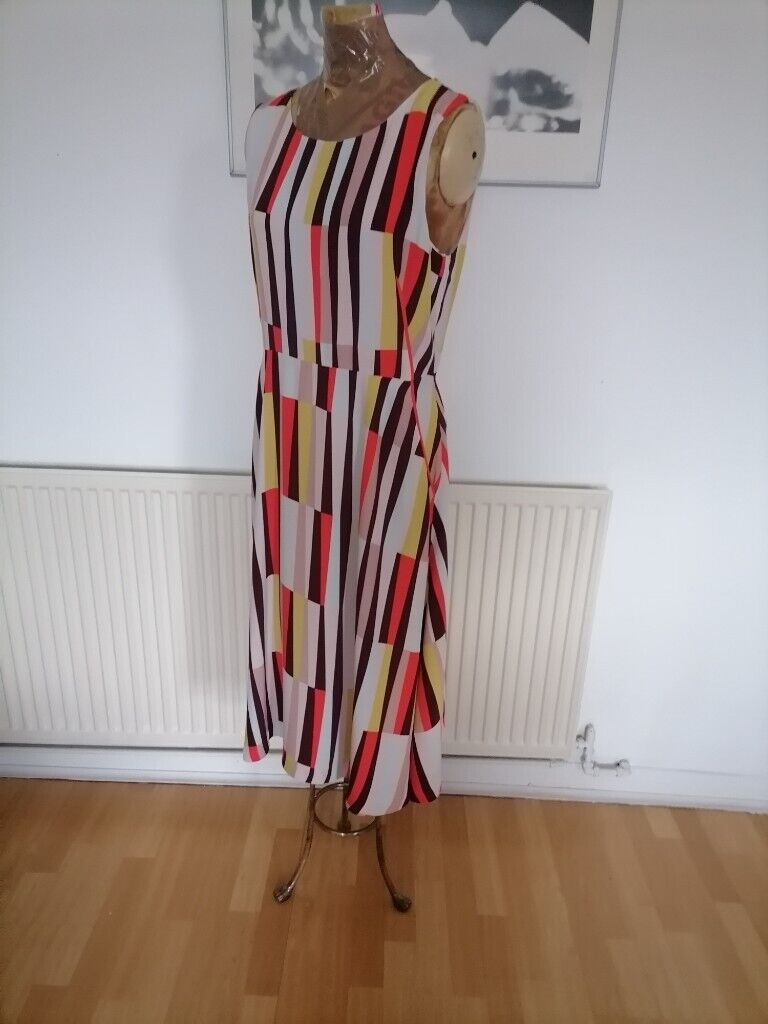 Designer JASPER CONRAN  Retro Midi Dress. Ex Cond. Size : UK 12. EU 40. 