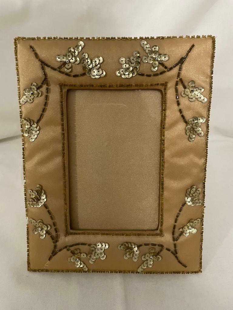 image for Lovely golden silk picture frame