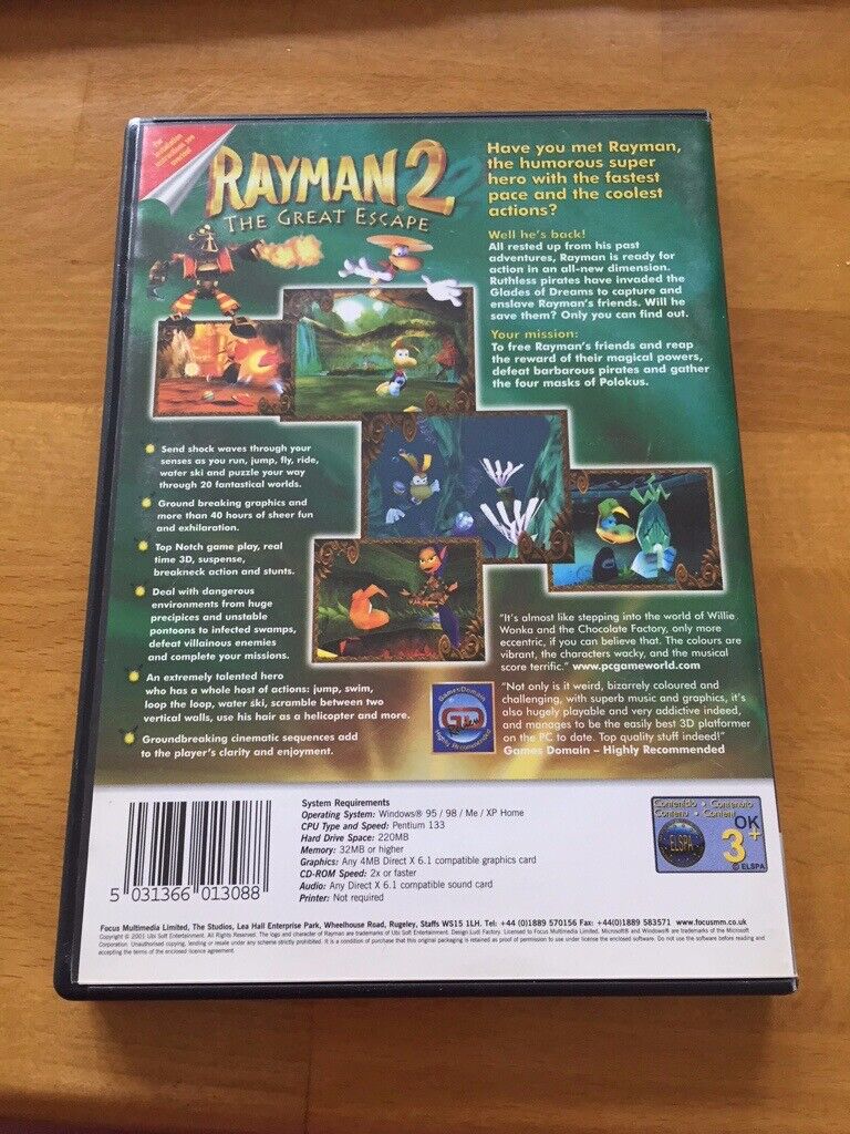 image for RAYMAN 2 THE GREAT ESCAPE PC CD Rom