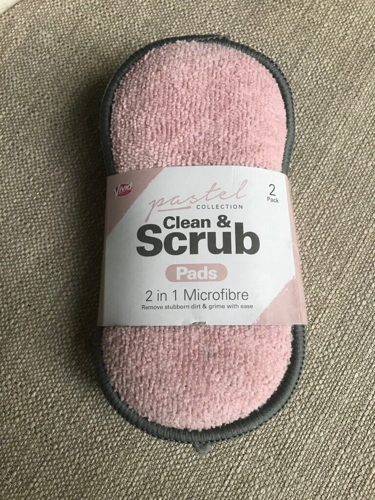 image for  New ~  Pastel Clean and Scrub 2-in-1 Microfibre Pads 
