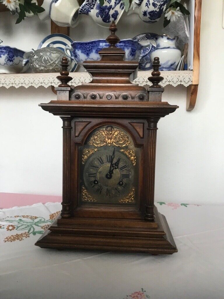image for Victorian Black Forest Mantle Clock by Junghans 1876
