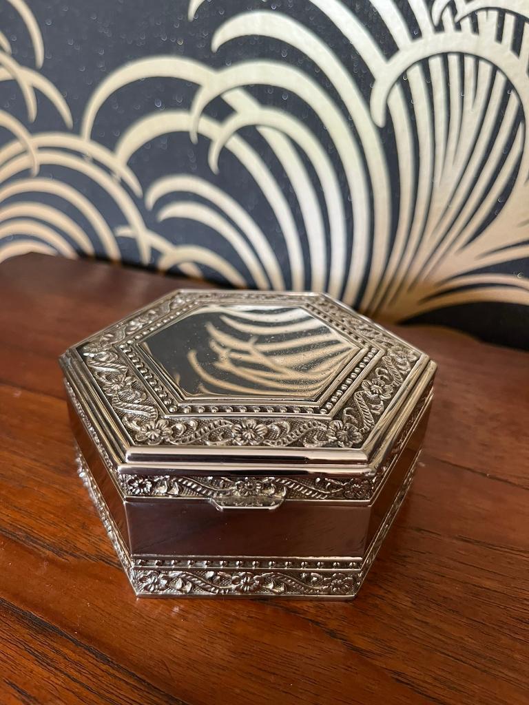 image for Silver Plated Trinket box. 