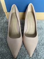 image for M&S leather beige shoes in size 8