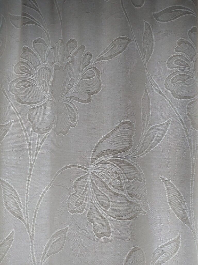 Cream pattern curtains