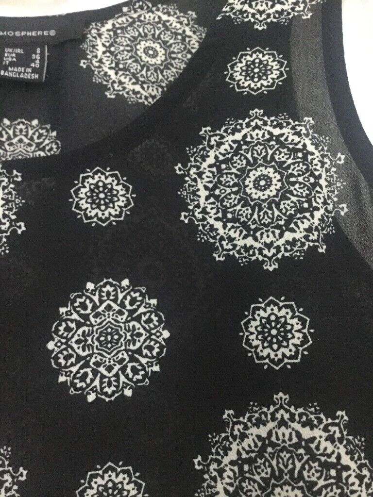 Atmosphere black printed vest top