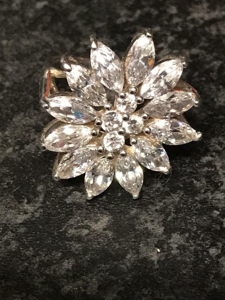 image for Lovely silver cluster ring