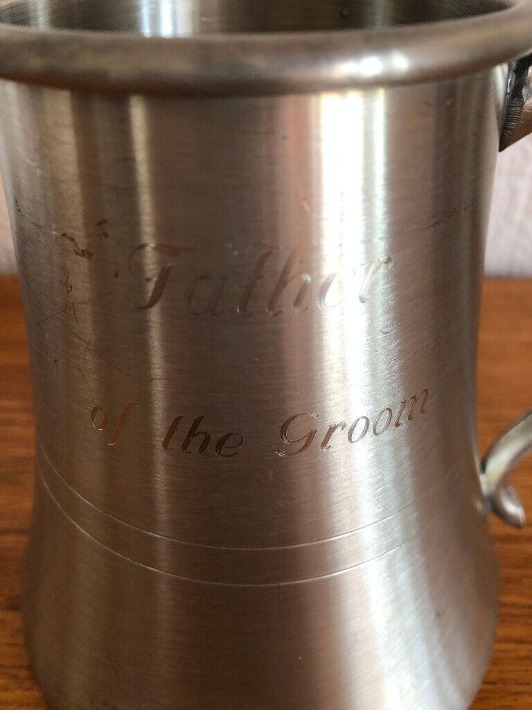 FATHER OF THE GROOM HAND CRAFTED PEWTER TANKARD-NEW