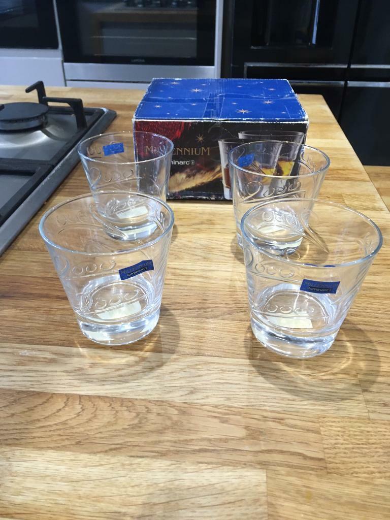 image for Set of four millennium glasses new boxed