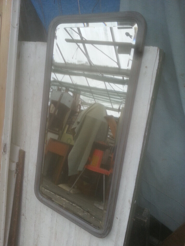 image for Upcycled, shabby chic, hardwood mirror.