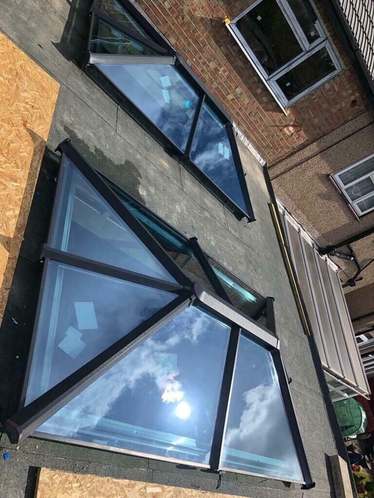 image for Sky Pods Roof Lantern in Aluminium with blue active self cleaning glass