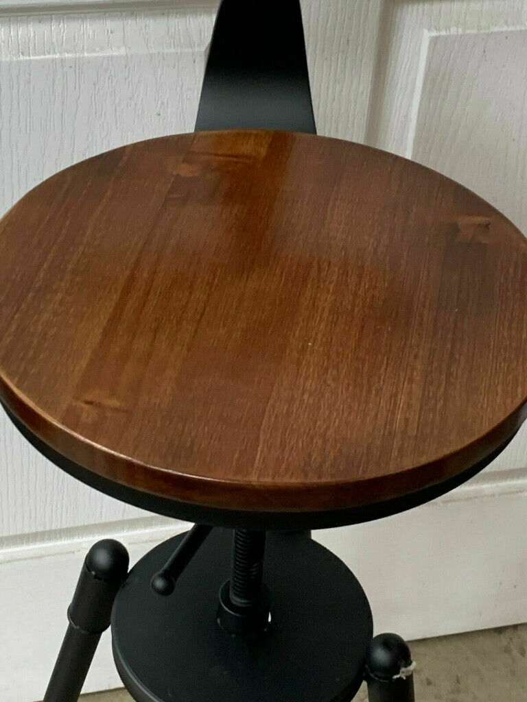 OAK SEATED BEAUTIFUL STYLISH DESIGNER METAL BAR STOOL MODERN STYLE CHAIR STOOL