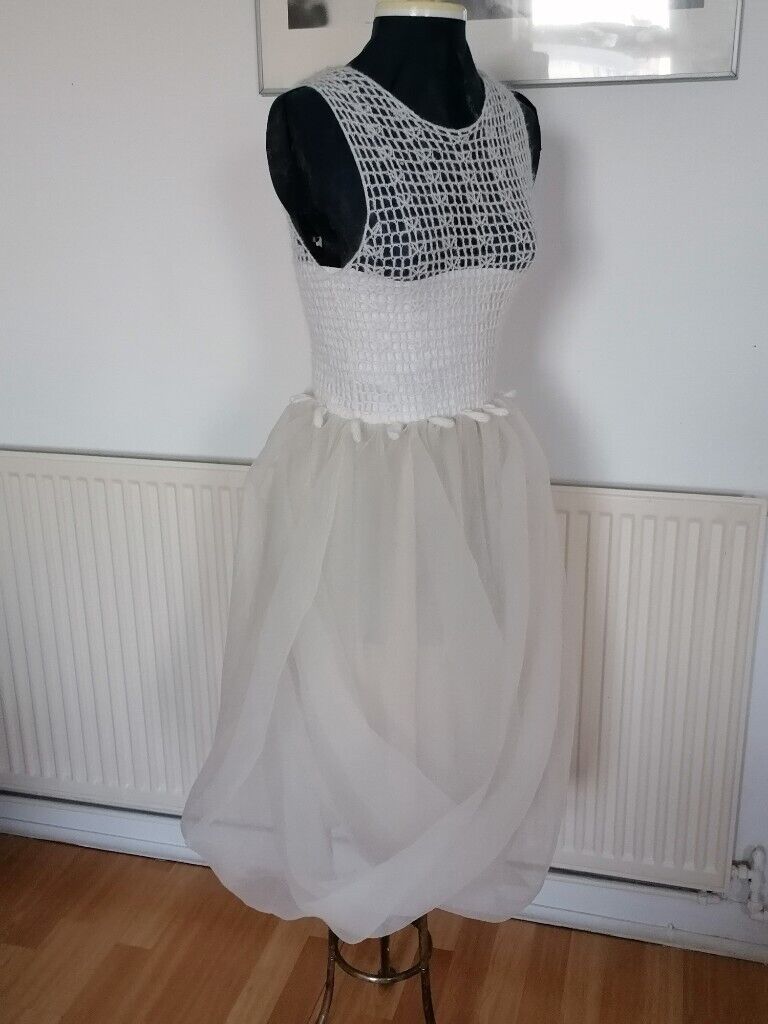 New : Stunning Designer SWAYING KNIT Contrast Tex Cocktail / Party Midi Dress. Size : UK S