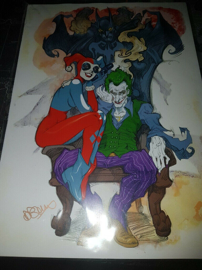 image for Batman, Joker, Harley Quinn A4 PRINT sealed 