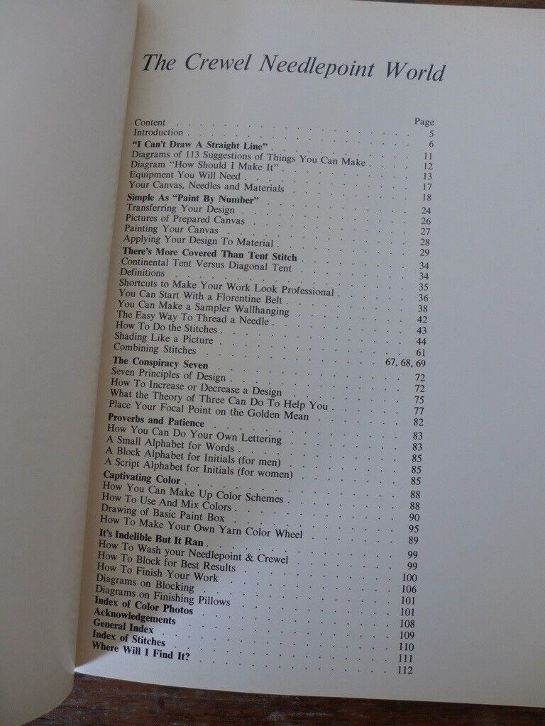 Collectable vintage needlework book: THE CREWEL NEEDLEPOINT WORLD. By Barbara Donnelly Gullers.