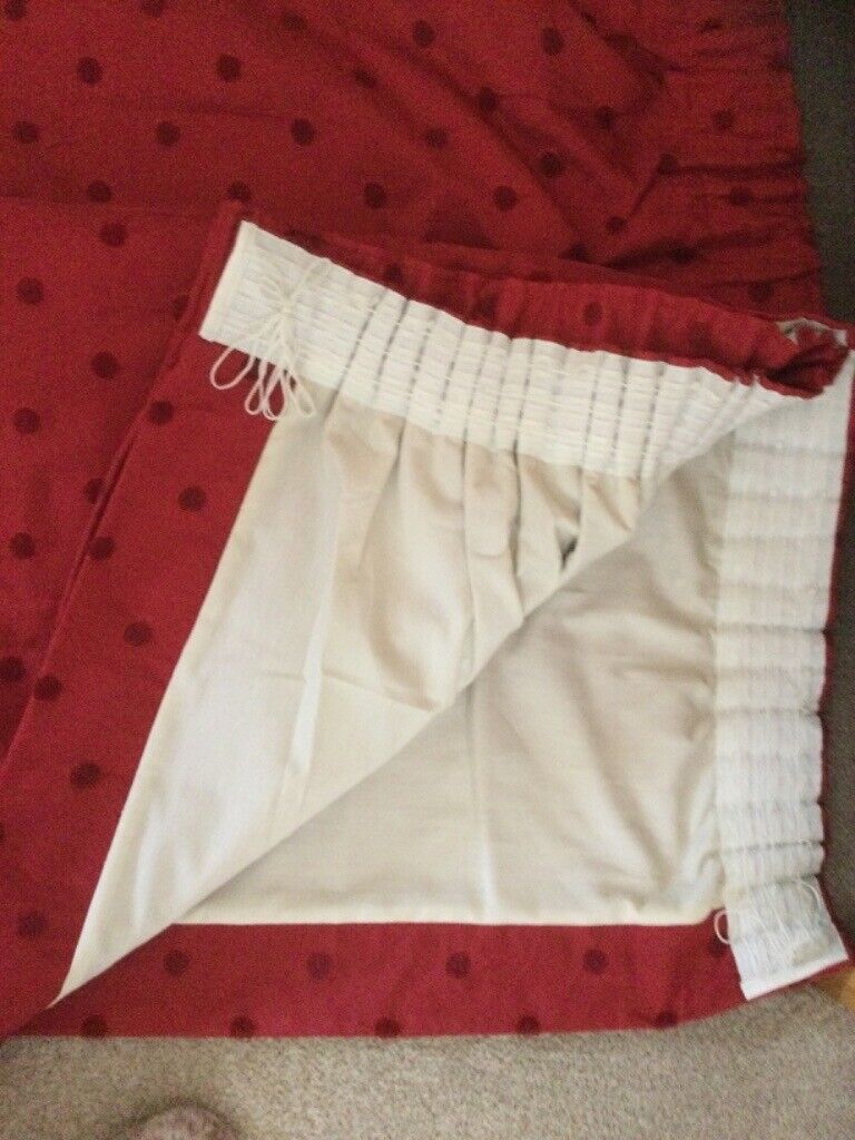 Pair of fully lined curtains with matching cushion covers