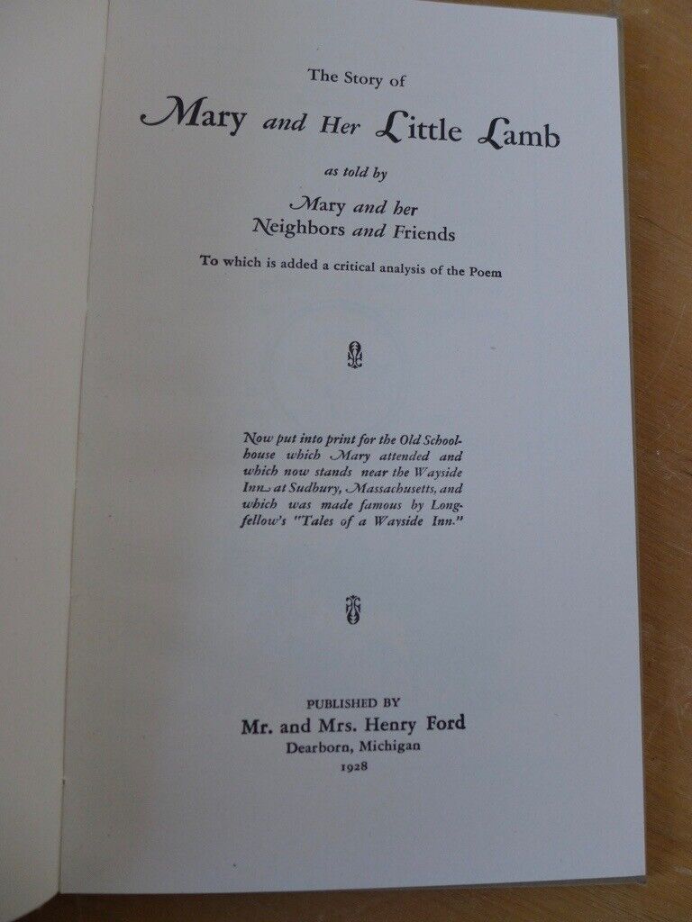 Collectable/collectible: The Story of Mary’s Little Lamb. FIRST EDITION 1928. In excellent condition