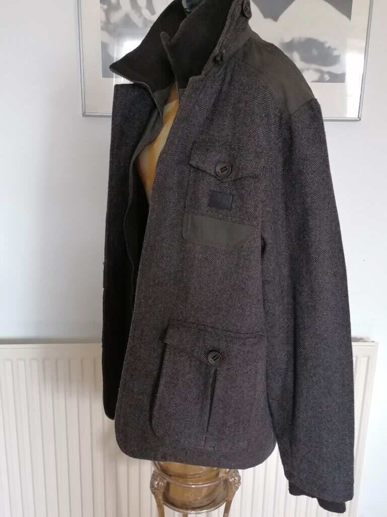 image for  USA Luxury Brand THIRD & ARMY Unique Reconstructed Contrast Textile  Jacket. Mens. Size : L